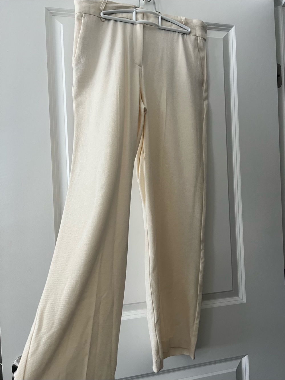 Womens Cream Dress Pants - Classic Straight Fit